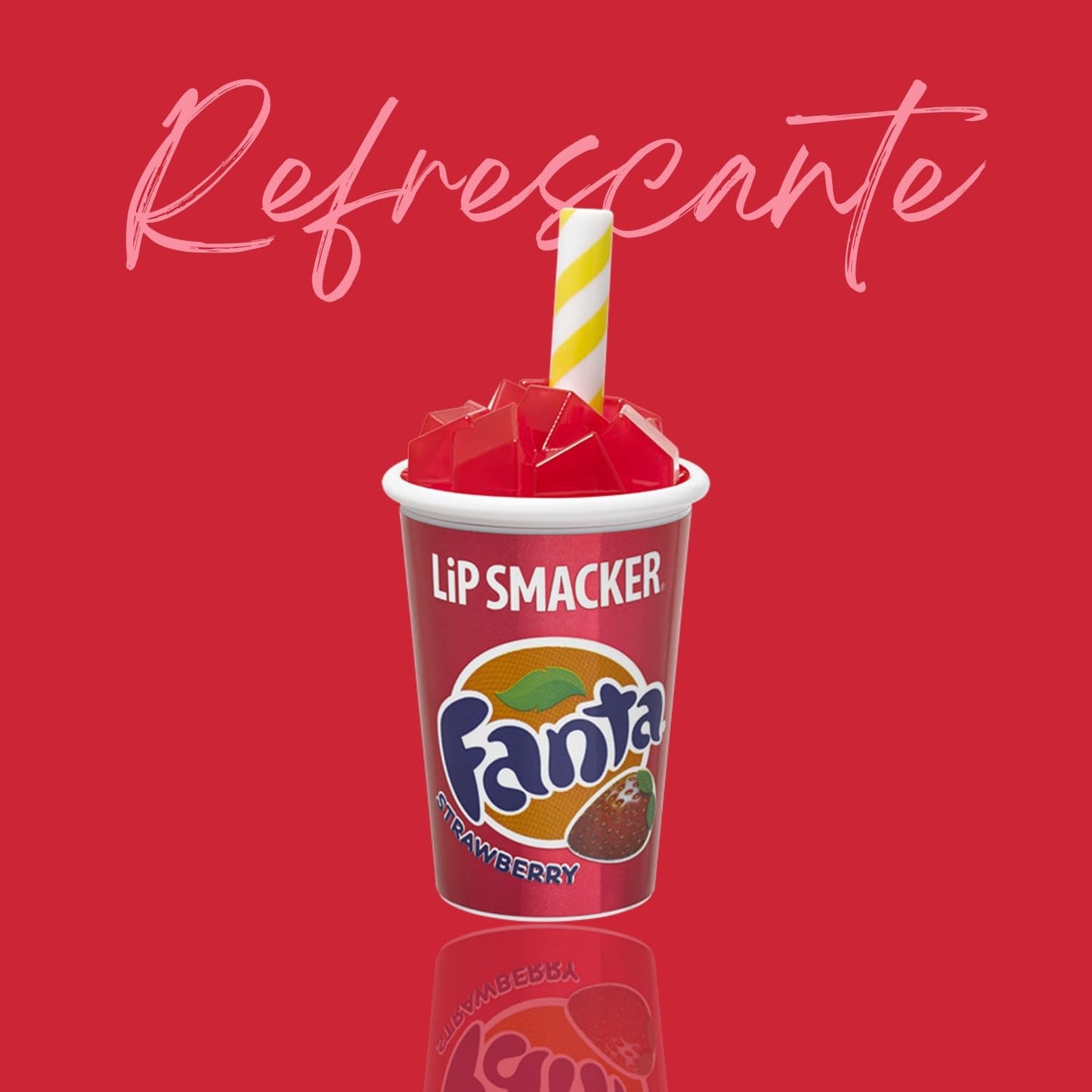 Lip Smacker Coca Cola Lip Balm, Moisturizing, Collectible Beverage Cup Design, Sheer Finish for Smooth Lips - Strawberry Fanta