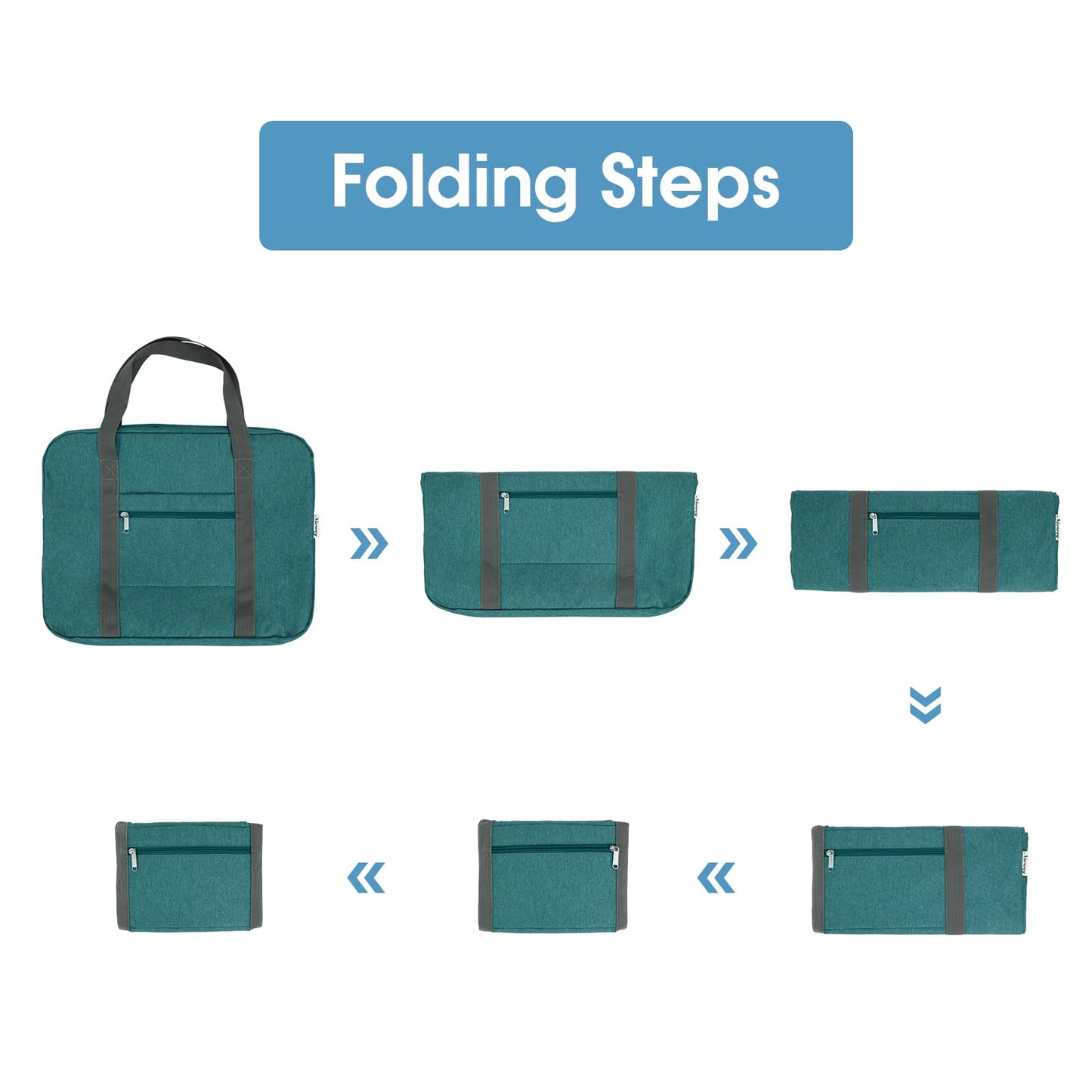 For Spirit Airlines Personal Item Bag 18x14x8 Foldable Travel Duffel Bag Tote Duffle Carry on Luggage for Women and Men 30L (Teal)