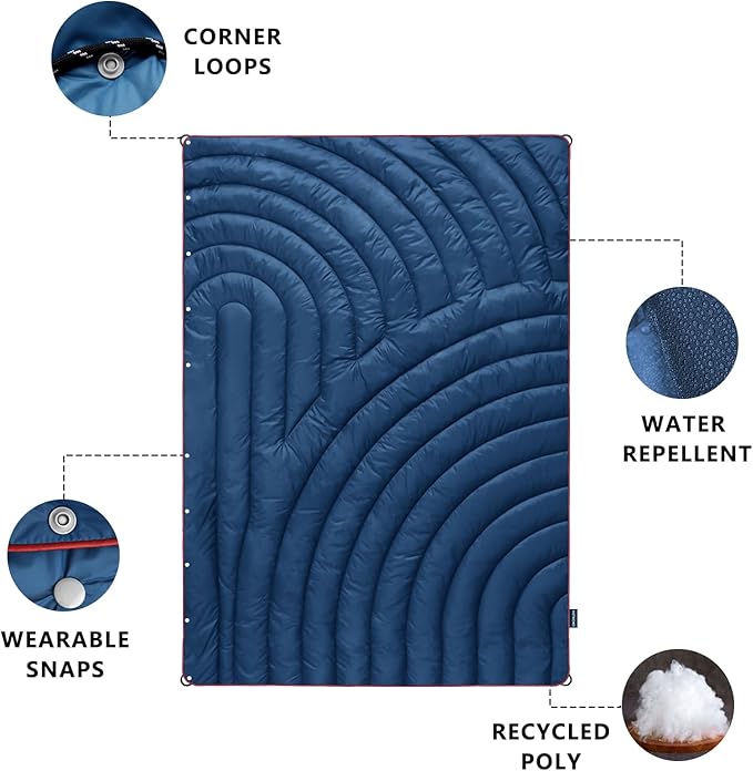 Camping Blanket,Puffy Blanket Lightweight Packable Camping Blanket Outdoor Blanket for Camping,Traveling, Stadium, Hiking, Picnics