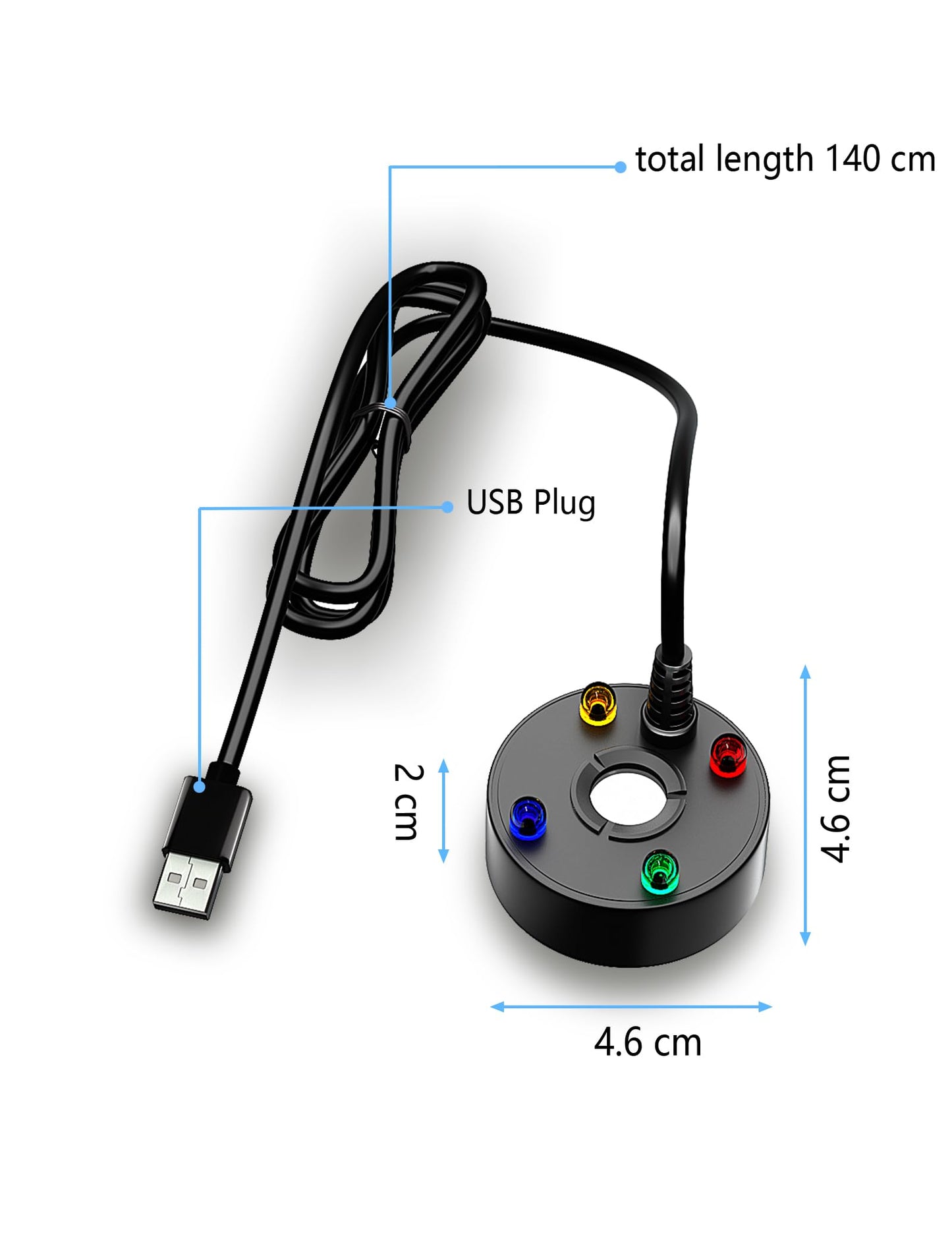 alizzy USB Plug 4 Ultrasonic Mist Maker with Super Upgraded Splash Guard, Indoor Fountain Water Feature Halloween Cauldron Mini Fog Machine, Air humidifier Portable Reptile Fogger