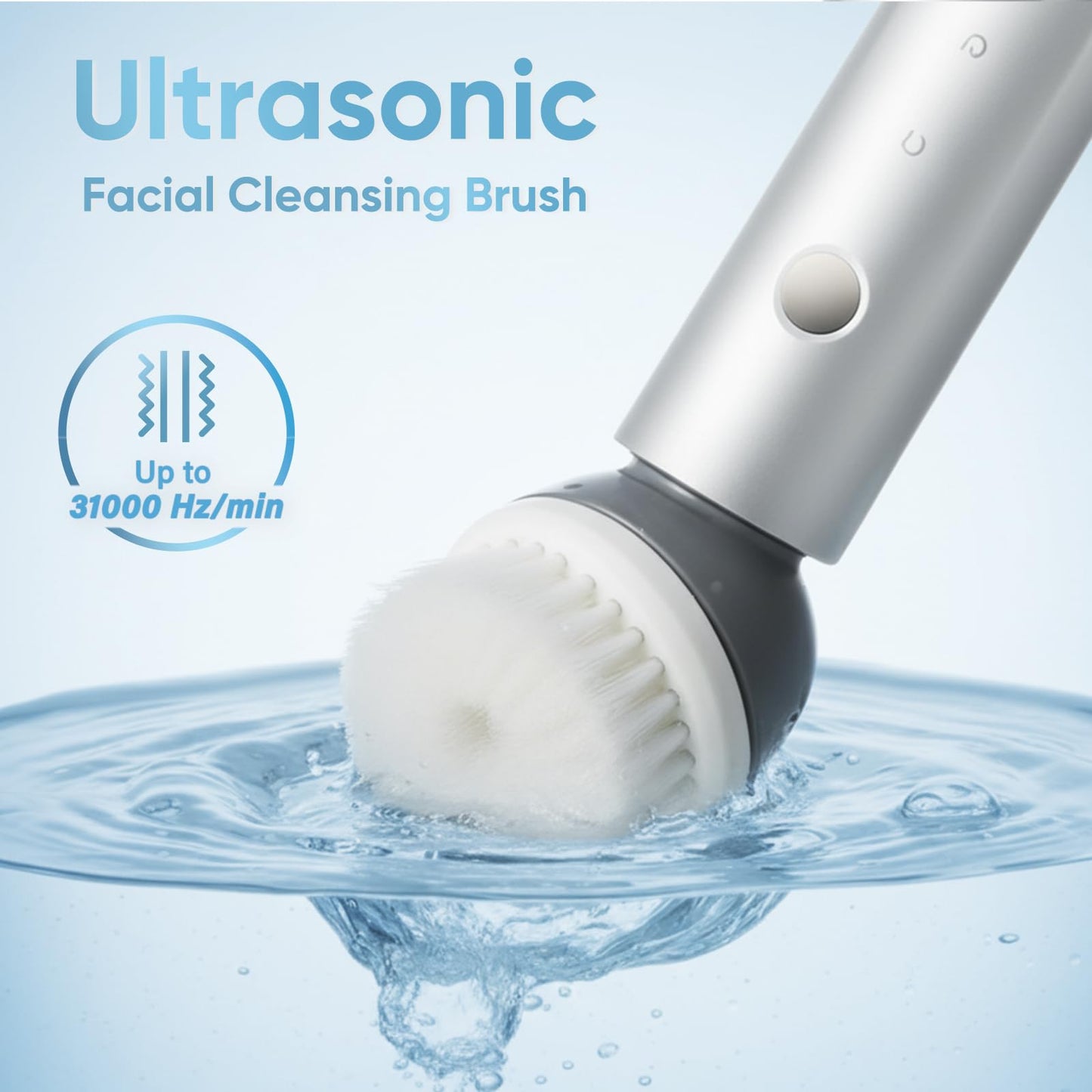 KINGDO Sonic Facial Cleansing Brush, Electric Face Scrubber with 3 Cleaning Modes, IPX7 Waterproof face Brushes for Cleansing with 2 Magnetic Brush Heads, Rechargeable Battery for All Skin Types