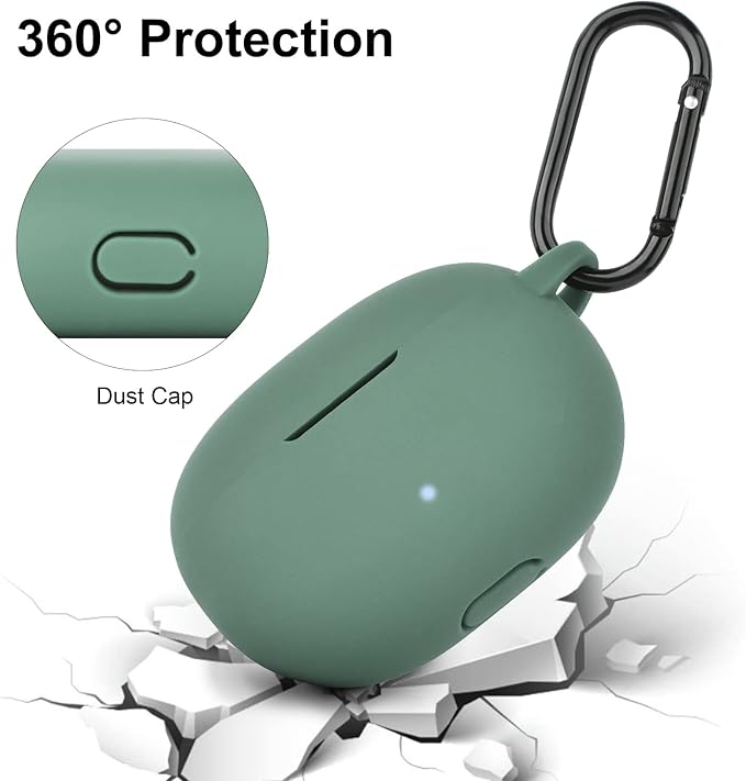 AIRSPO Silicone Case Compatible with Beats Studio Buds Case 2021 Soft Protective Cover for Beats Wireless Earbuds with Keychain (Cactus Green)