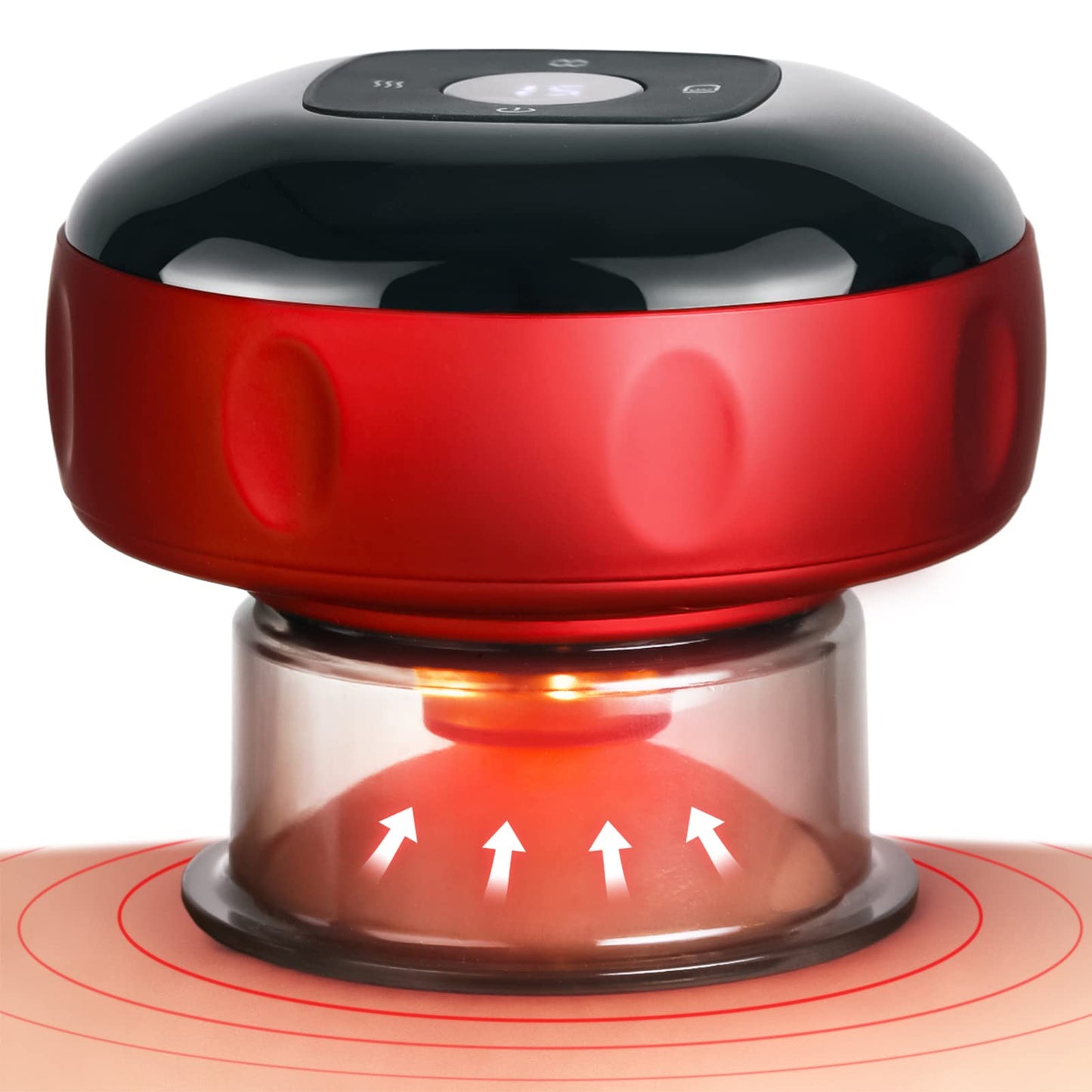 Becommend 5-in-1 Smart Dynamic Cupping Therapy Set with 20-Level Heat & Suction, Cupping Kit for Massage Therapy, Electric Cupping Device with Red Light for Back Pain, Knots, Soreness Relief (Red)