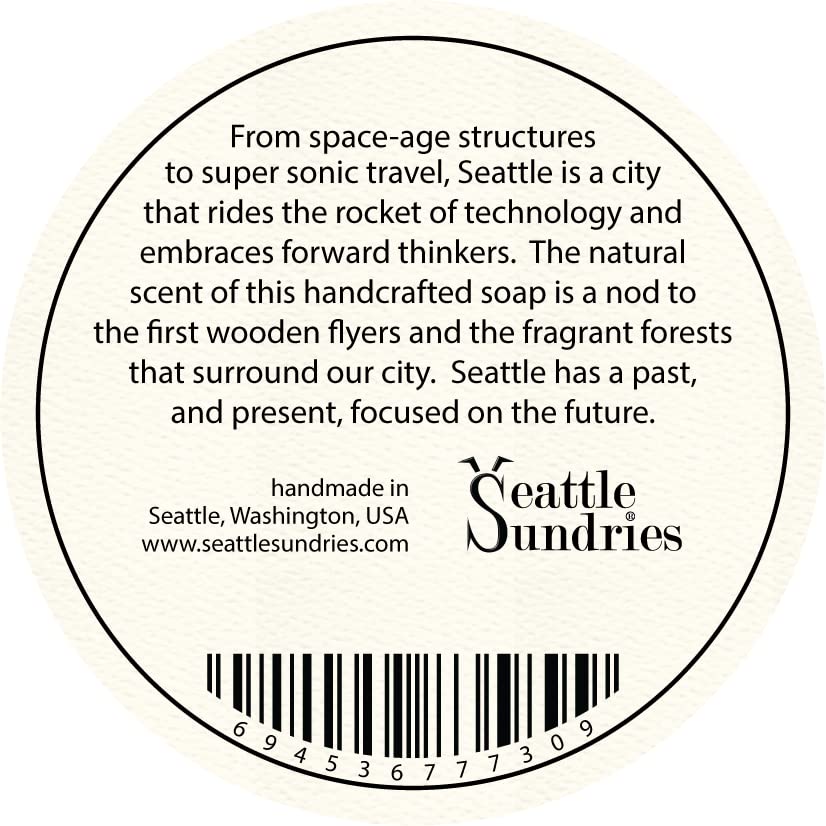 Seattle Sundries Cedarwood & Lavender Shea Butter Bar Soap - 1 (4oz) Natural Handmade Bar Soap for Men & Women in a Low Waste Gift Tin - Made in Washington Present