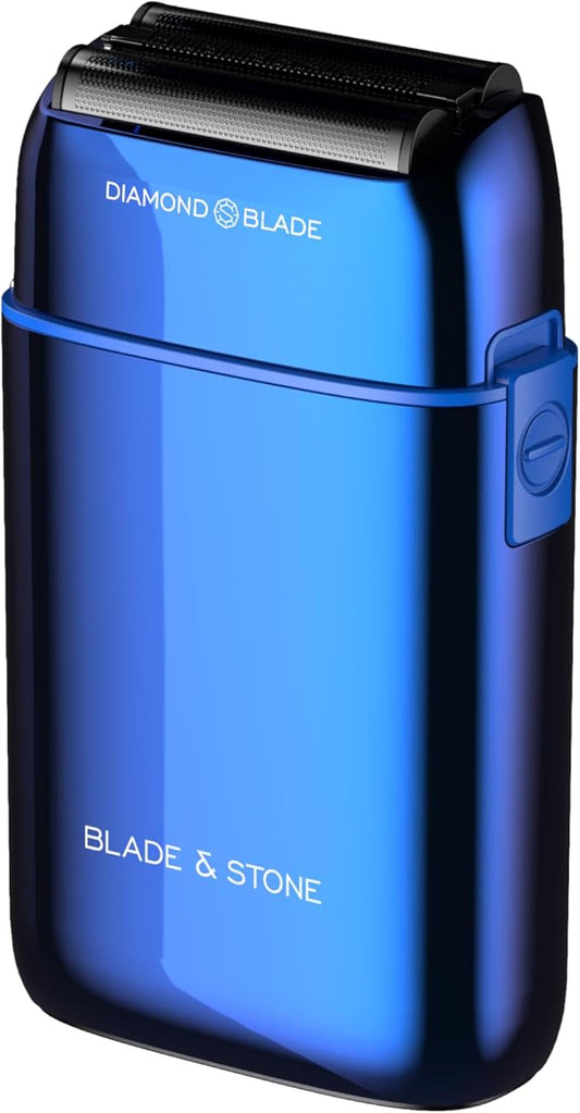 Blade & Stone™ PS501 Foil Shaver | Graphene-X™ Blade | Professional Foil Shaver for Men | 8000 RPM Durable Motor, All-Metal, Cordless Barber Shaver - Big Blue