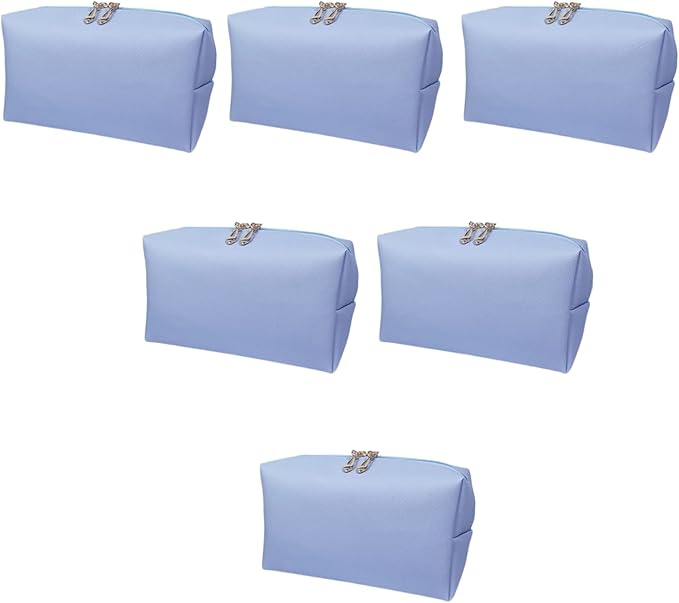 Bridesmaid Proposal Gifts Letter Cosmetic makeup bag bulk for Wedding Party Favors Bachelorette party decorations Toiletry Organizer Bag Makeup Case Gift (6, SkyBlue)