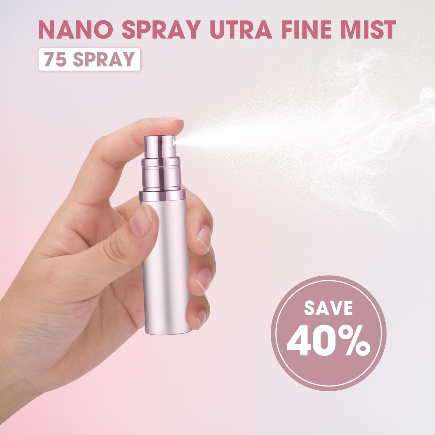 Squway 3PCS Perfume Travel Refillable Bottle, 5ml Cologne Travel Bottle, Atomizer Sprayer for Perfume, Mini Cologne Dispenser Empty Fragrance Spray for Women, Men, Gift (Black & Grey & Pink)