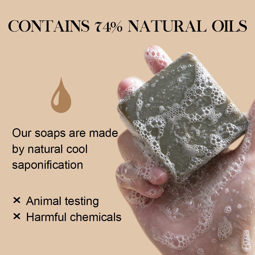 SKIRIFINE Natural Bar Soap for Body - 5oz x 3 Bars, Skin Cleansing Bar Soap Made from Natural Oils, Acne Relief & Skin Moisturizing - Australian Tea Tree, Summer Orange, Coconut Milk