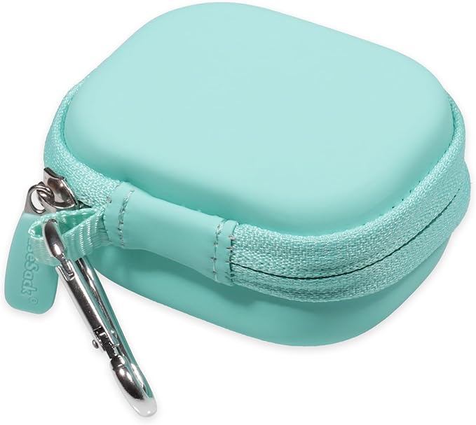 CaseSack Case for JLab Go Air Pop, Air, Air Tones+/ Tones, JBuds Mini True Wireless Earbuds, Compact Organizer for The Charger case and Charger Cord (Mint)