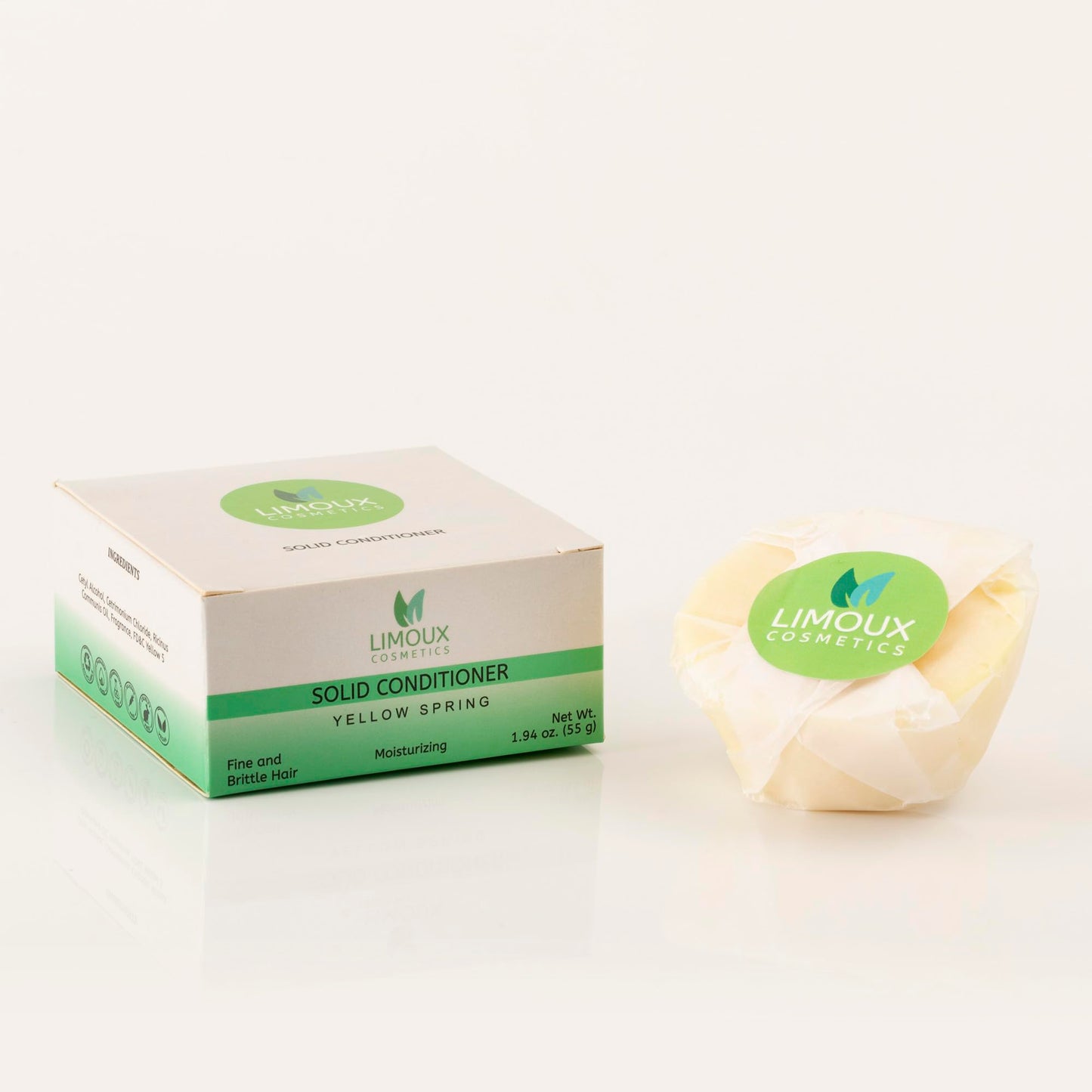 Limoux Cosmetics solid conditioner for fine & brittle hair -For Growth & frizz control- moisturizing, strengthening, softening-Paraben Free, Silicone Free, Cruelty free, Vegan, 50 uses, 1.94oz