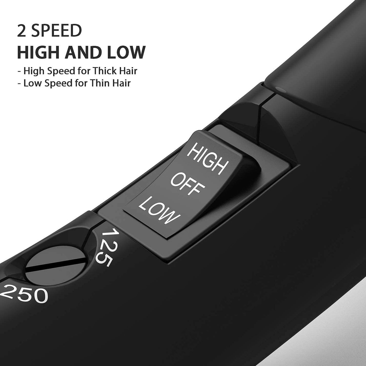 Dan Technology Compact Hair Dryer,Travel Hair Dryer,Portable Mini BlowDryer with Concentrator&Diffuser,HairDryer with European Plug