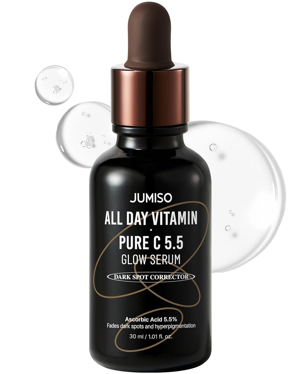 JUMISO All Day Vitamin Pure C 5.5 Glow Serum - L-Ascorbic Acid Alpha-Arbutin Aronia Extract Improves Pigmentation Hyperpigmentation - Korean Skincare, Dermatologist Tested Sensitive Skin 1.01 fl.oz.