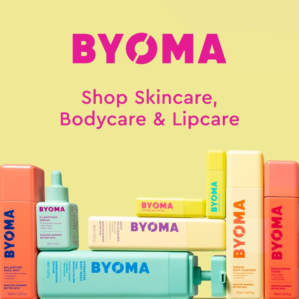 BYOMA So Bright Set - Barrier Repair Skincare Set for Brighter Skin - Creamy Jelly Cleanser, Brightening Face Serum & Ceramide Face Moisturizer - Alcohol Free Skin Care - 30ml, 15ml, 15ml