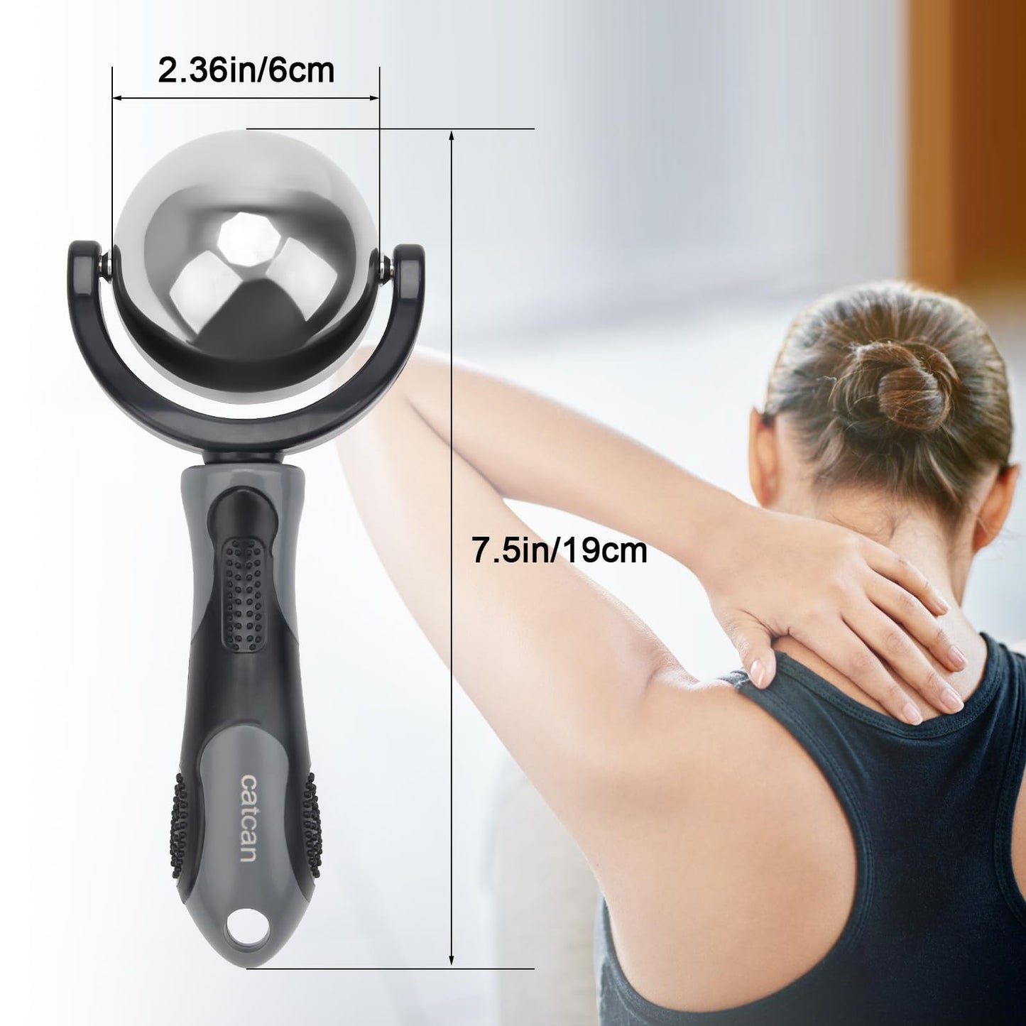 Catcan Cold Massage Roller Ball, Cold Therapy Relief, Portable Fitness Ice Roller Ball with Handle, Great Tool for Back/Neck Pain, Muscles Recovery and Inflammation