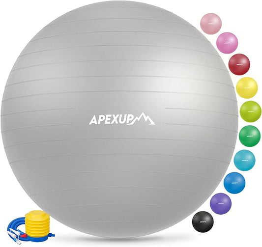 APEXUP Yoga Ball Exercise Ball Anti Slip Heavy Duty for Fitness, Balance & Core Workout