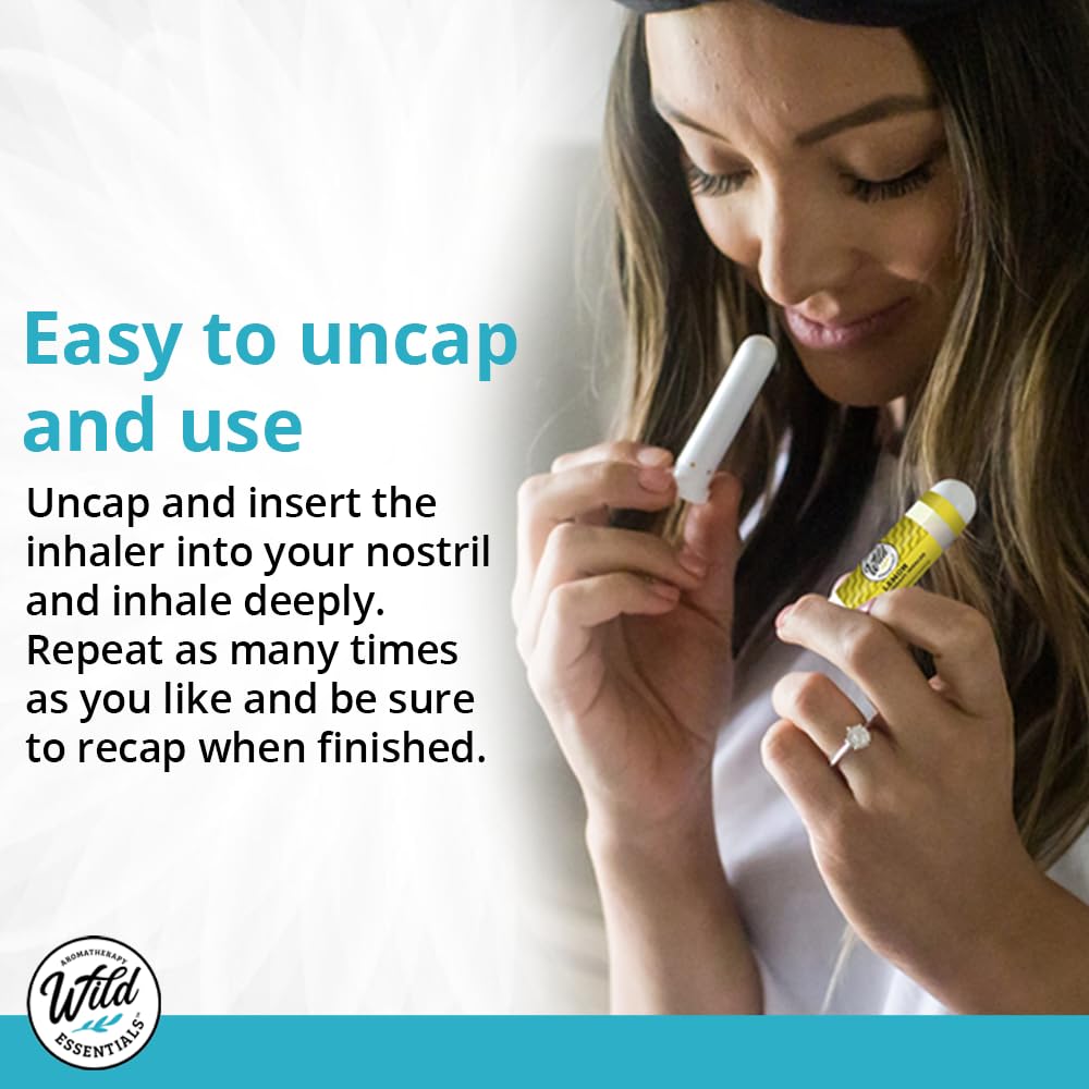 Wild Essentials 3 Pack of Breathe Easier Aromatherapy Nasal Inhalers Made with 100% Natural, Premium Grade Essential Oils, Allergies, Sinus, Clearing