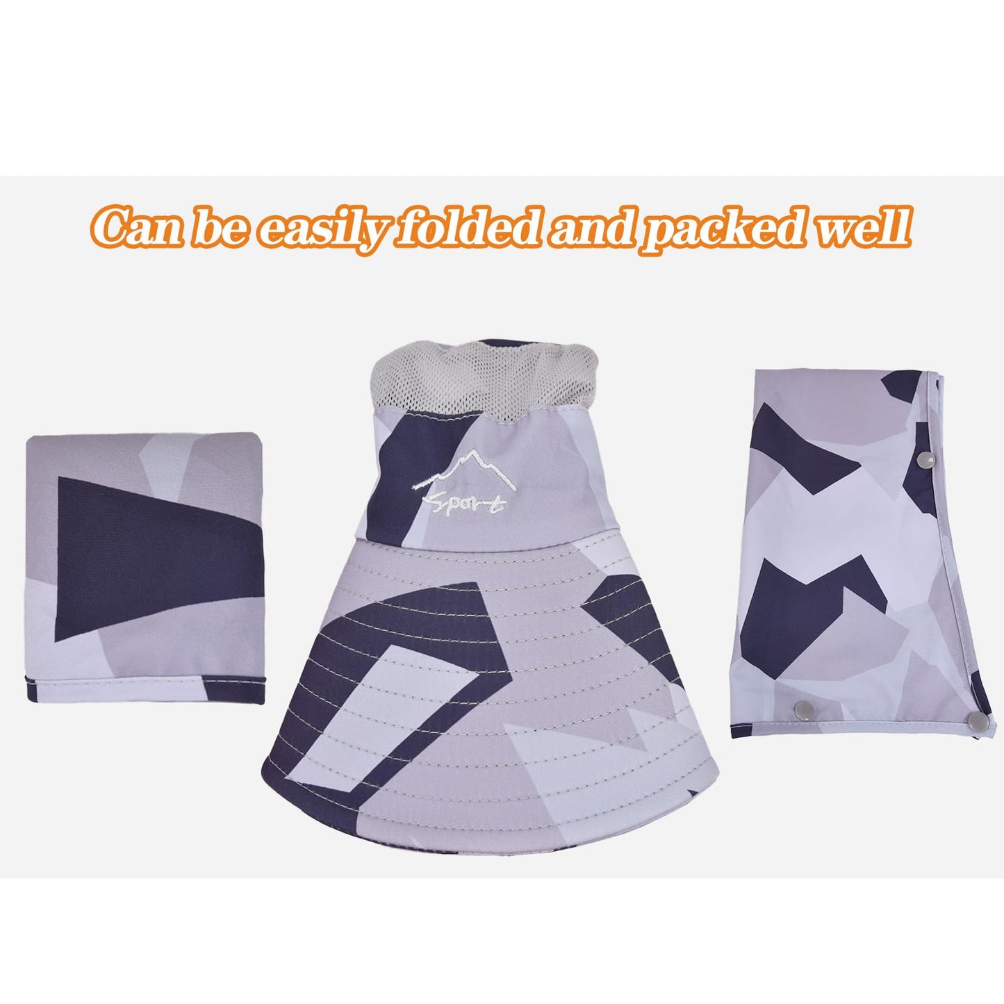 Sun Hats for Men Women Fishing Hat UPF 50+ Breathable Wide Brim Summer UV Protection Hat with Face Cover & Neck Flap