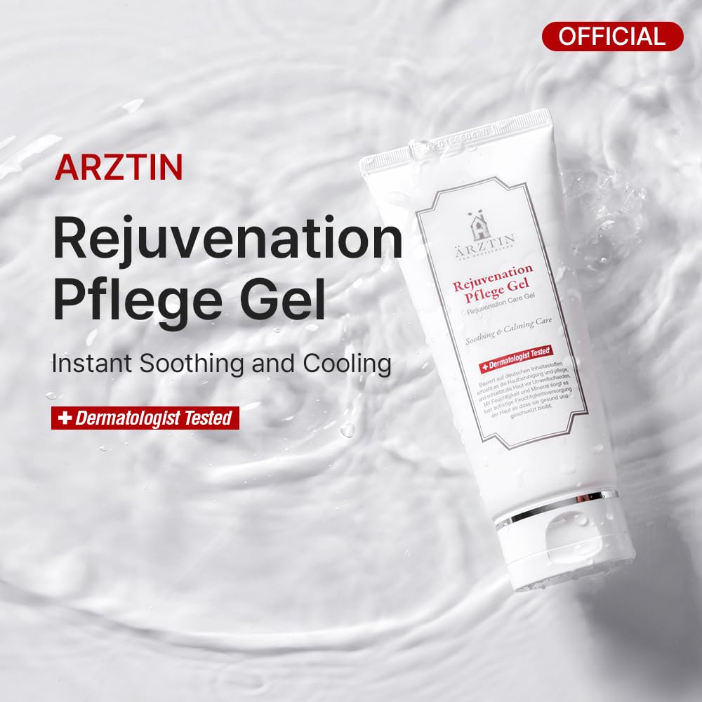 ARZTIN Rejuvenation Pflege Gel, Moisturizing Smoothing Cooling Gel Essence, Soothing Refreshing Non-Sticky Gel, Soothing and Hydrating Aloe Vera for Dry & Sensitive Skin