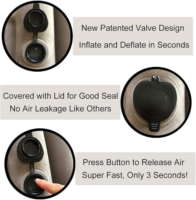 Inflatable Travel Pillow, Airplane Pillow with Patented Valve Design, Travel Accessories with Neck and Head Support, Travel Pillows for Long Haul Flights, Cars, Buses, Trains, Office Napping