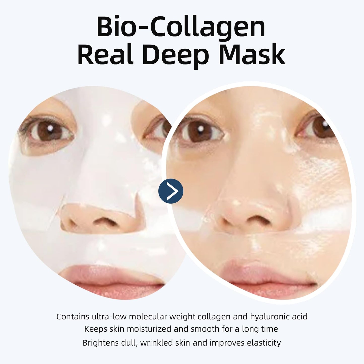 Collagen Face Mask Bio-Collagen Hydrating Hydrogel Face Mask for Skin Care Facial Sheet Masks for Wrinkle Lifting Peptide Beauty Overnight Sheets Pack Deep Hydration Glowing Glass Skincare 30g x 4ea