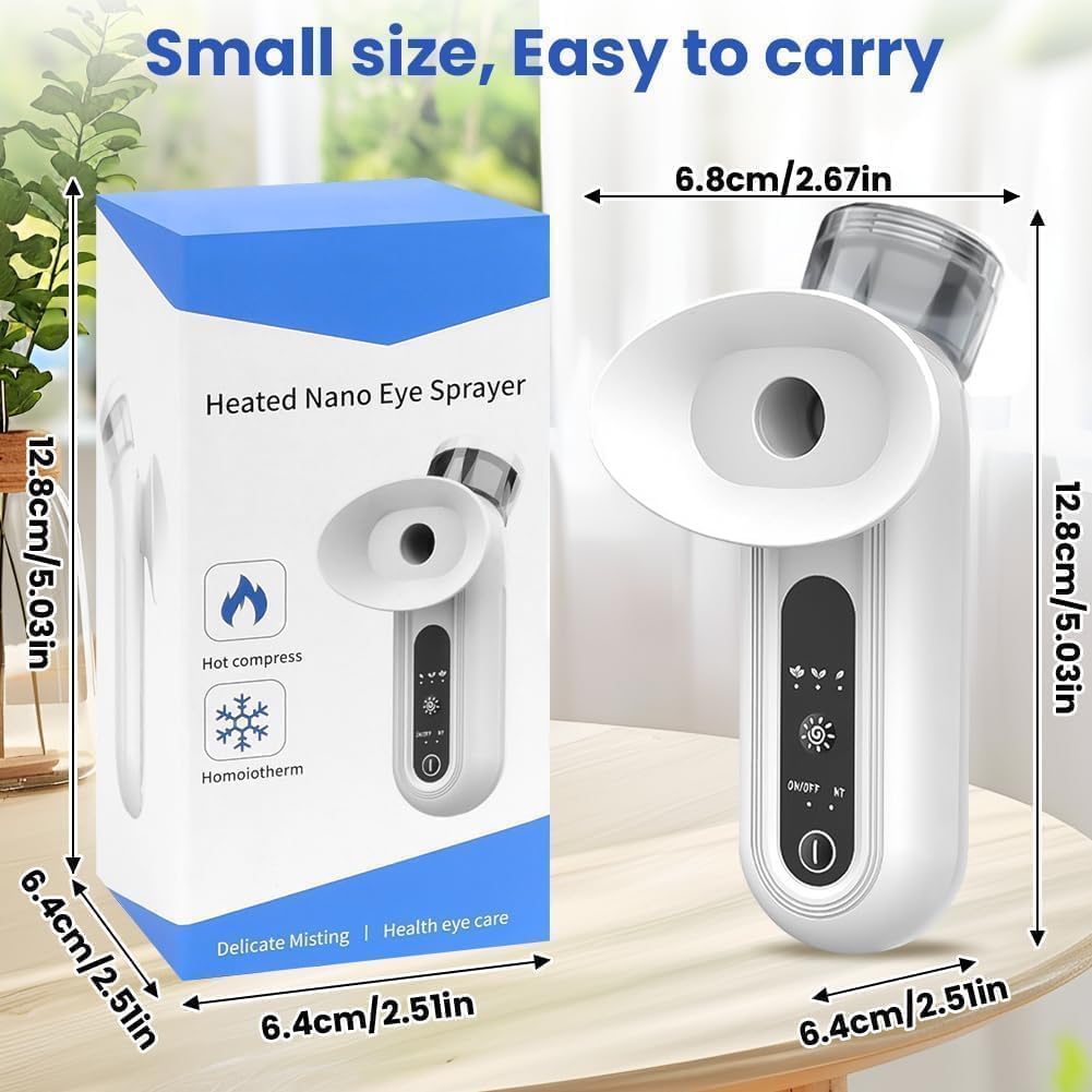 Eye Mist Steam Sprayer for Relief Dry Eyes, Facial Steamer, Eye Treatment, Portable Heated Eye Masks, Mini Eye Moisturizing Cleaning Soothing Steamer