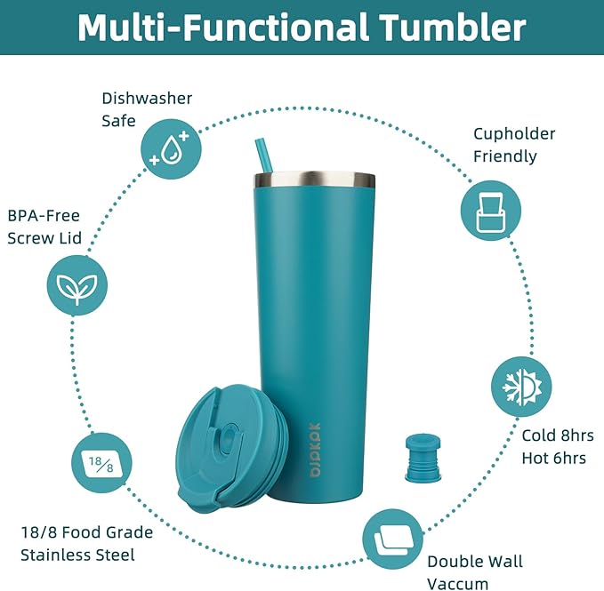 BJPKPK 30oz Tumbler With lid And Straw Stainless Steel Travel Coffee Mug Insulated Tumblers Cups,Laguna