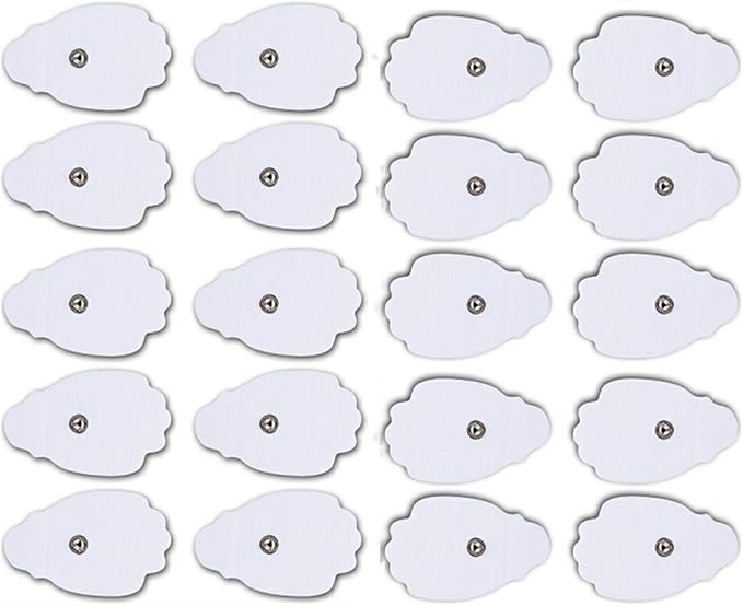 Belifu TENS Unit Electrode Pads Reusable Self-Adhesive Replacement Massage Pads Latex Free, Standard Connection Snap on 3.5mm Cable for Tens EMS Massager