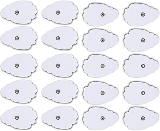 Belifu TENS Unit Electrode Pads Reusable Self-Adhesive Replacement Massage Pads Latex Free, Standard Connection Snap on 3.5mm Cable for Tens EMS Massager