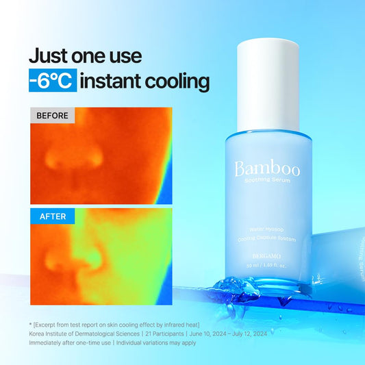 BERGAMO Bamboo Soothing Face Serum For Sensitive Skin - Hydrating Face Moisturizer, Lightweight Facial Serum, Vegan Skin Care, Hypoallergenic & Fragrance-Free, Korean Skin Care, 1.69fl.oz, 50ml