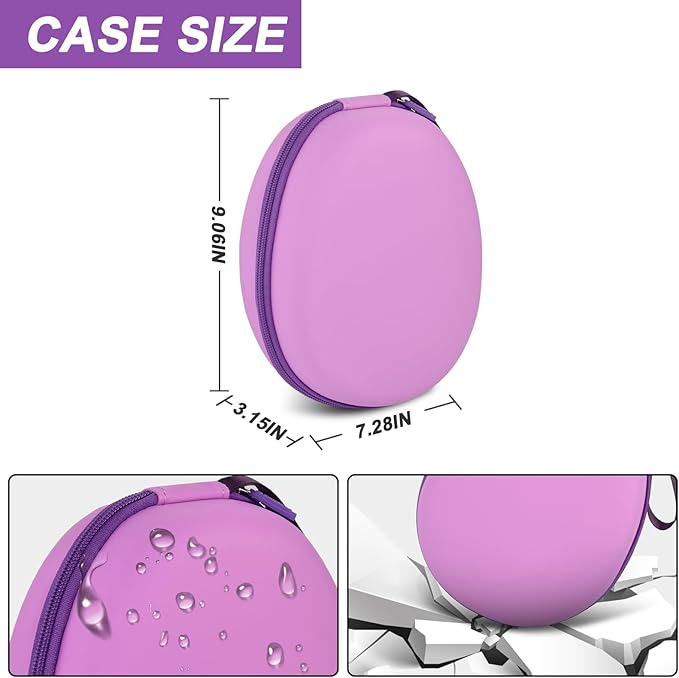 Comecase Universal Headphone Case Comepatible with JBL/for Beats/for Sony/for Bose/for Apple AirPods Max Over Ear Headphone and More, Travel Carrying Box for Bluetooth Wireless Headset -Purple