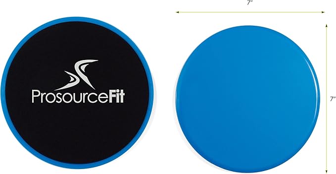 ProsourceFit Core Sliding Exercise Discs, Dual-Sided Sliders for Use on Any Surface at Home or Gym for Full-Body Workouts, Set of 2