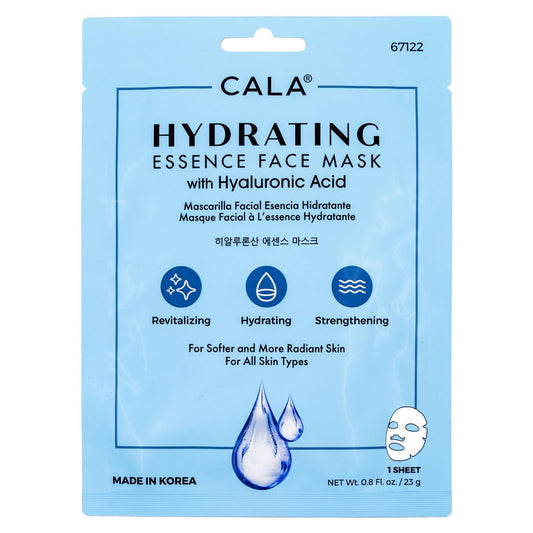 Cala Hydrating Essence Face Masks with Hyaluronic Acid - 5 Sheets Moisturizing Sheet Masks for Radiant, Plump Skin