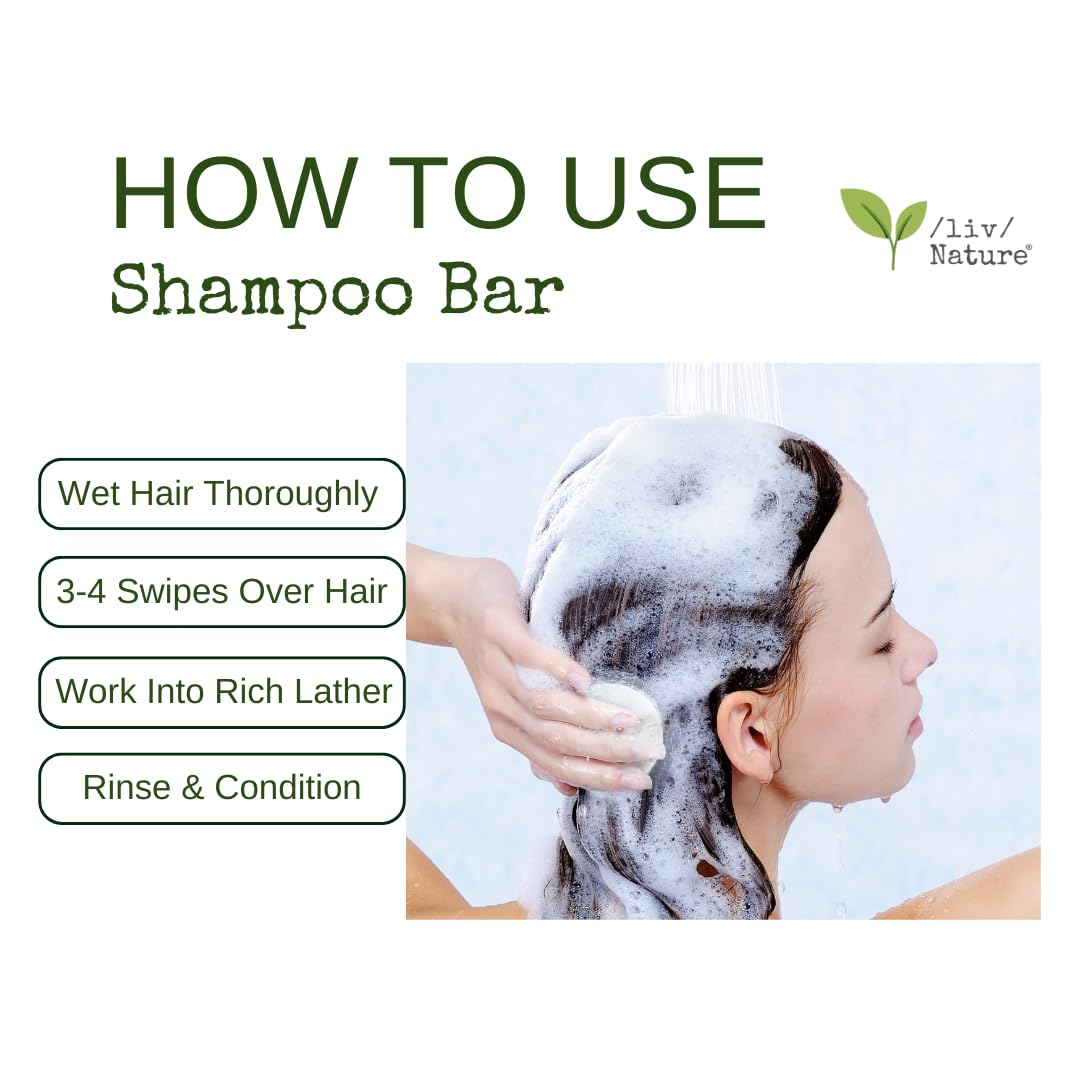 /liv/ Nature Fragrance Free Shampoo Bar | Clean Non Toxic Shampoos | Hypoallergenic | Gentle, Safe for Sensitive Skin, Psoriasis | Unscented | Travel | Handmade in USA 1-pk