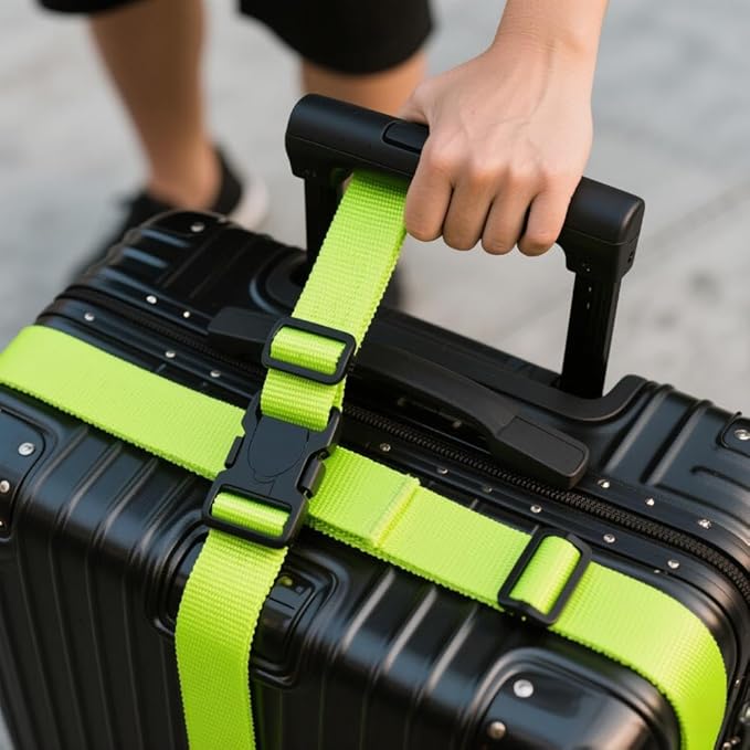 20 Pack 78 x 2 Inches Luggage Straps for Suitcases, Adjustable Suitcase Belts with Quick Release Buckles, Heavy Duty Travel Straps Packing Straps for Luggage, Suitcases, Green