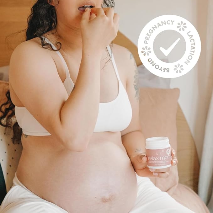 Boobie Relax Mom, Postpartum Stress Support Supplement | Lactation Approved | Mood and Energy Support with Ashwagandha & L-Theanine, 60 Capsules