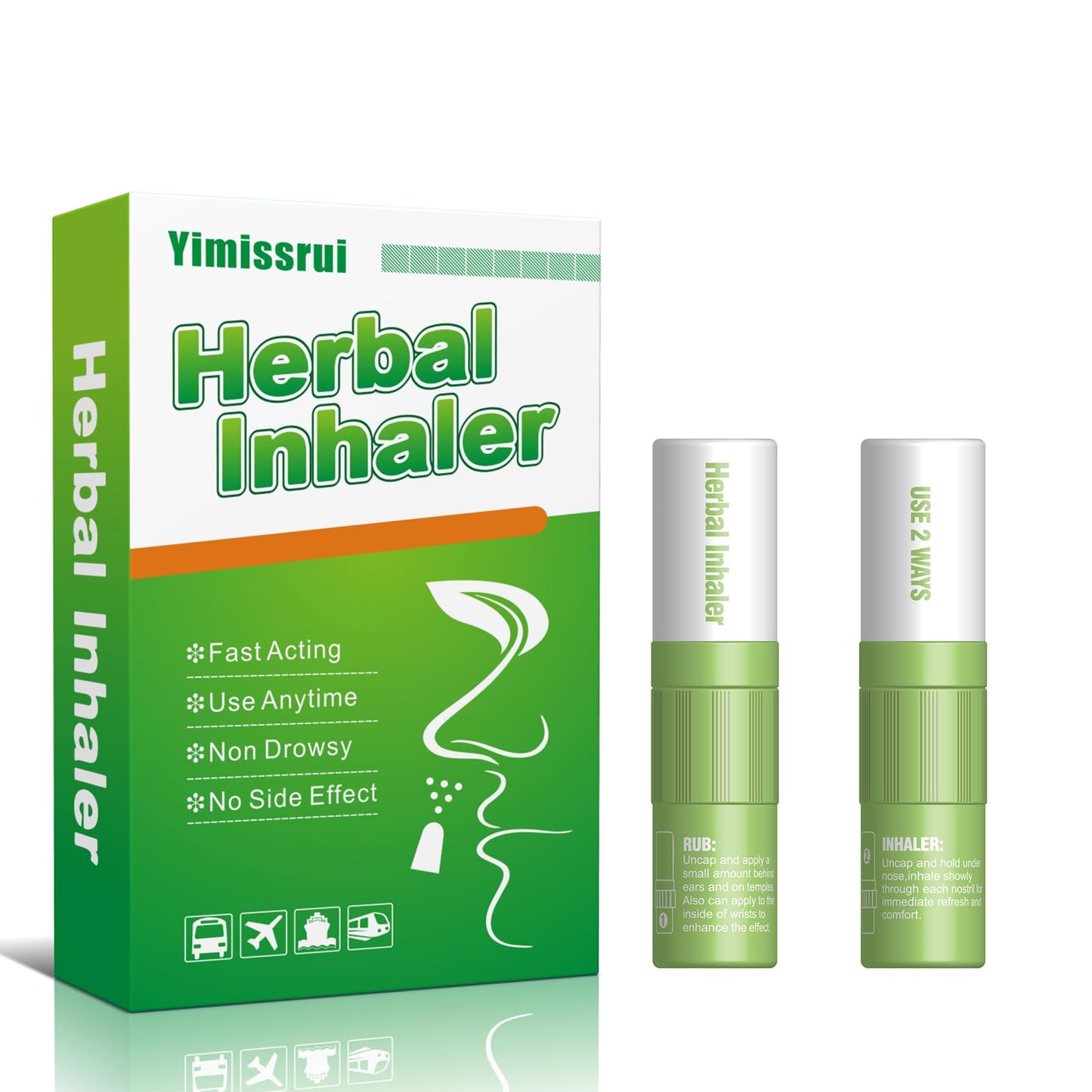 Yimissrui Nausea Relief Herbal Inhaler - Portable Travel Essential, Non-Drowsy, Fast-Acting, Natural Motion Sickness Relief Stick for Plane, Cruise, Car, Morning Sickness
