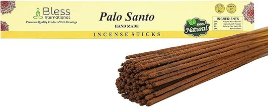 Bless-Palo-Santo 100%-Natural-Handmade-Hand-Dipped-Incense-Sticks Organic-Chemicals-Charcoal-Free Purification-Relaxation-Positivity-Yoga-Meditation Best-Woods-Scent (25 Sticks (1.4 OZ))