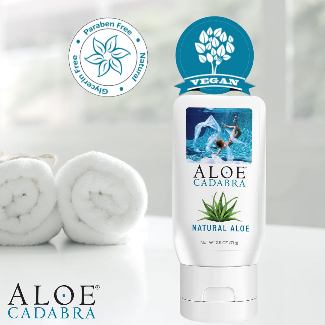 Aloe Cadabra vaginal moisturizer, natural aloe, pH-balanced, water-based & 95% aloe vera, reduce dryness, discomfort, versatile uses (2.5 fl oz, 1 pack)
