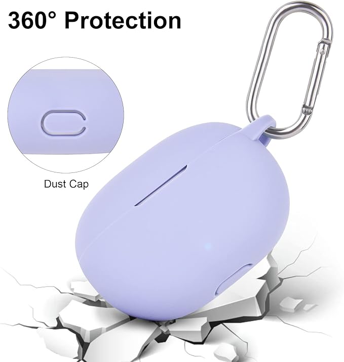 AIRSPO Silicone Case Compatible with Beats Studio Buds Case 2021 Soft Protective Cover for Beats Wireless Earbuds with Keychain (Lilac)