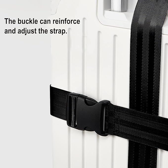 3-in-1 Luggage Straps Luggage Belt Strap, Luggage Straps for Suitcases TSA Approved, Bag Straps for Luggage,Suitcase Belt Strap. Wraps and Buckle Straps (Black 3-1)
