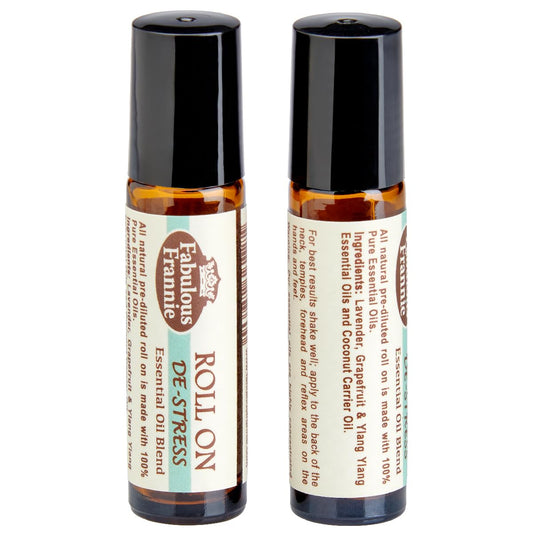 Fabulous Frannie De-Stress Essential Oil Blend Roll-On Grapefruit, Lavender, Ylang Ylang Pure Essential Oils and Coconut Oil 10ml