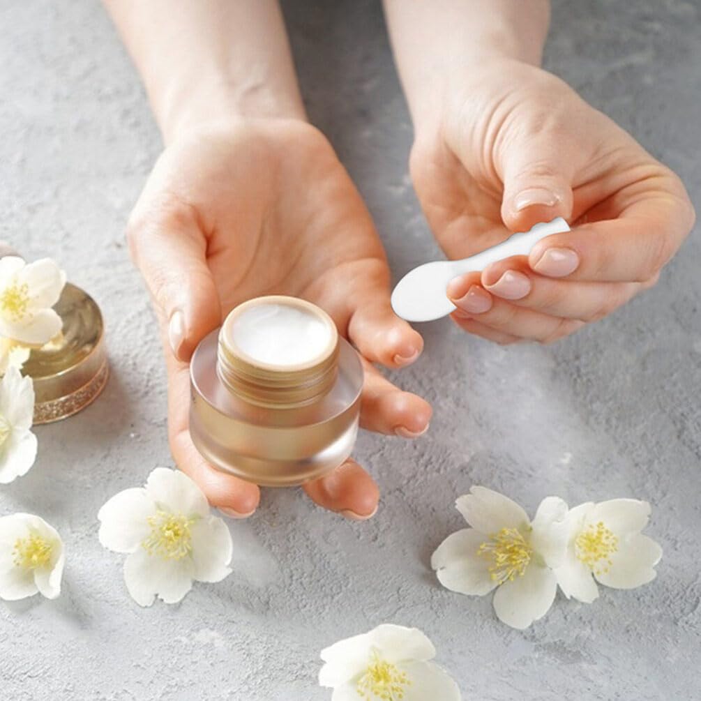 Healifty Stainless Steel Eye Cream Spoon Set - 2Pcs Reusable Skincare Spatula for Creams Lotions and Moisturizers Mini Metal Applicator for Face Care