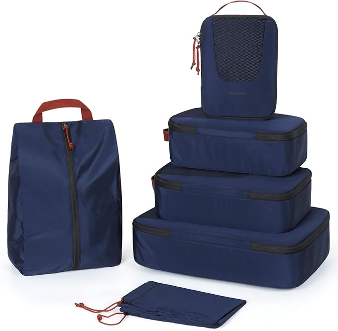 BAGSMART Compression Packing Cubes for Travel, 6 Set/5 Set/4 Set, Compression Suitcase Organizer Bags Set for Suitcases Travel Essentials, Lightweight Packing Organizers