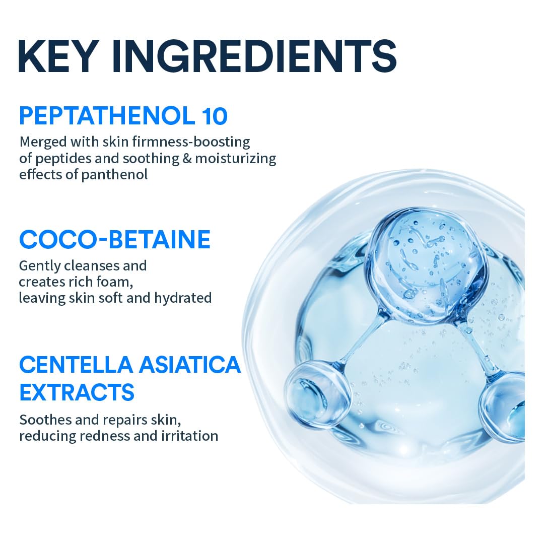 ANOTHERFACE PEPTATHENOL™ Aqua Balance Cleansing Foam 5.07 Fl. Oz., Peptied, Panthenol, Daily Low pH Facial Deep Cleanser, Hydrating Bubble Foam, Korean Skin Care, Mild for Sensitive Skin, Vegan