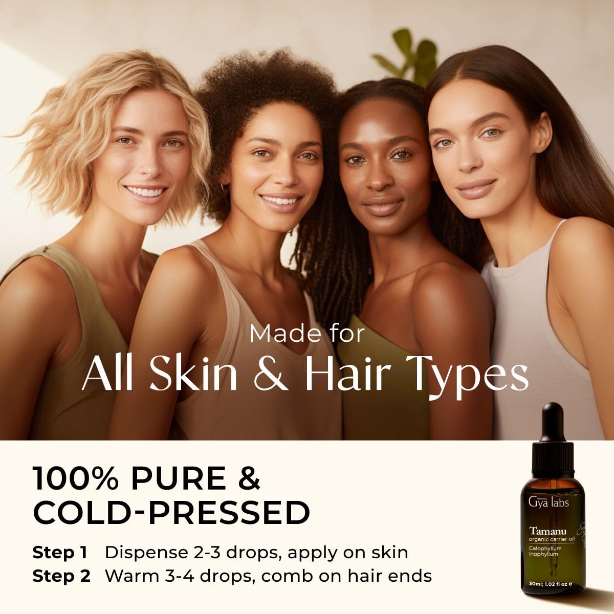 Gya Labs Organic Tamanu Oil For Skin & Face - 100% Pure Natural Unrefined Tamanu Carrier Oil for Hair - Soothing & Renewing (1 Fl Oz)