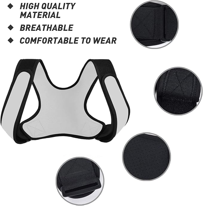 Back Brace Straightener Posture Corrector for Women and Men Adjustable Comfortable Upper Spine Support Shoulder, Neck, Clavicle and Back Pain Relief Breathable