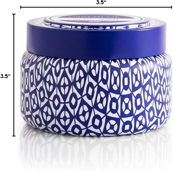 Capri Blue Printed Travel Tin Jar Candle - Luxury Tropical Scented Candles for Home - Long Lasting Soy Wax Blend - Decorative Jar for Home Decor Gift (Aloha Orchid, 8.5 oz)