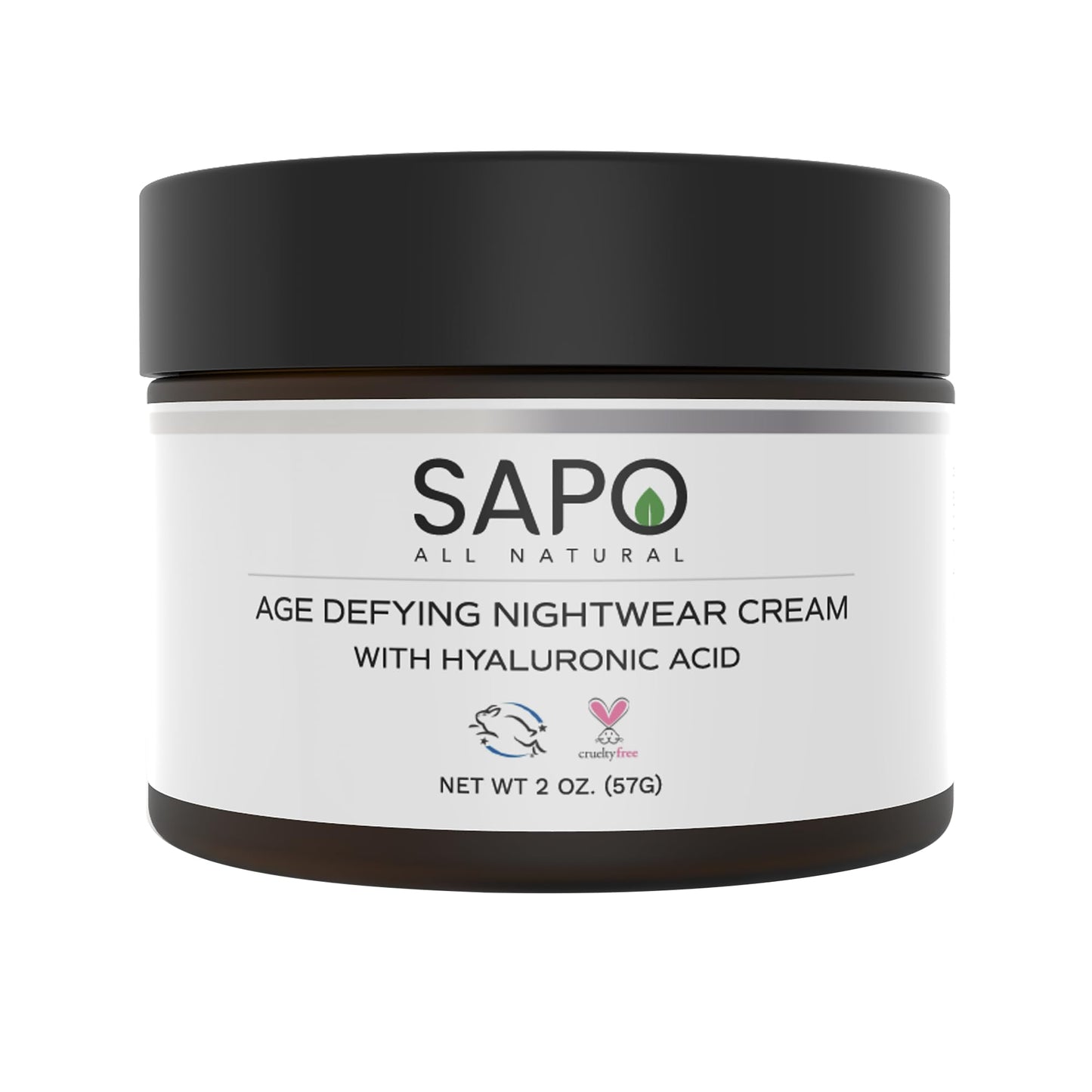 Sapo Night Cream - Age Defying Moisturizer with Hyaluronic Acid, Niacinamide, Squalane and Lavender - Deep Hydration and Repair, 2 oz