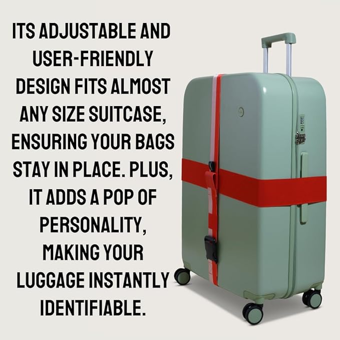 Cincha Travel Adjustable Luggage Strap, Fits Carry-On and Checked Bags, TSA Approved, Shark Tank Brand, Premium Travel Accessory (Hyacinth)