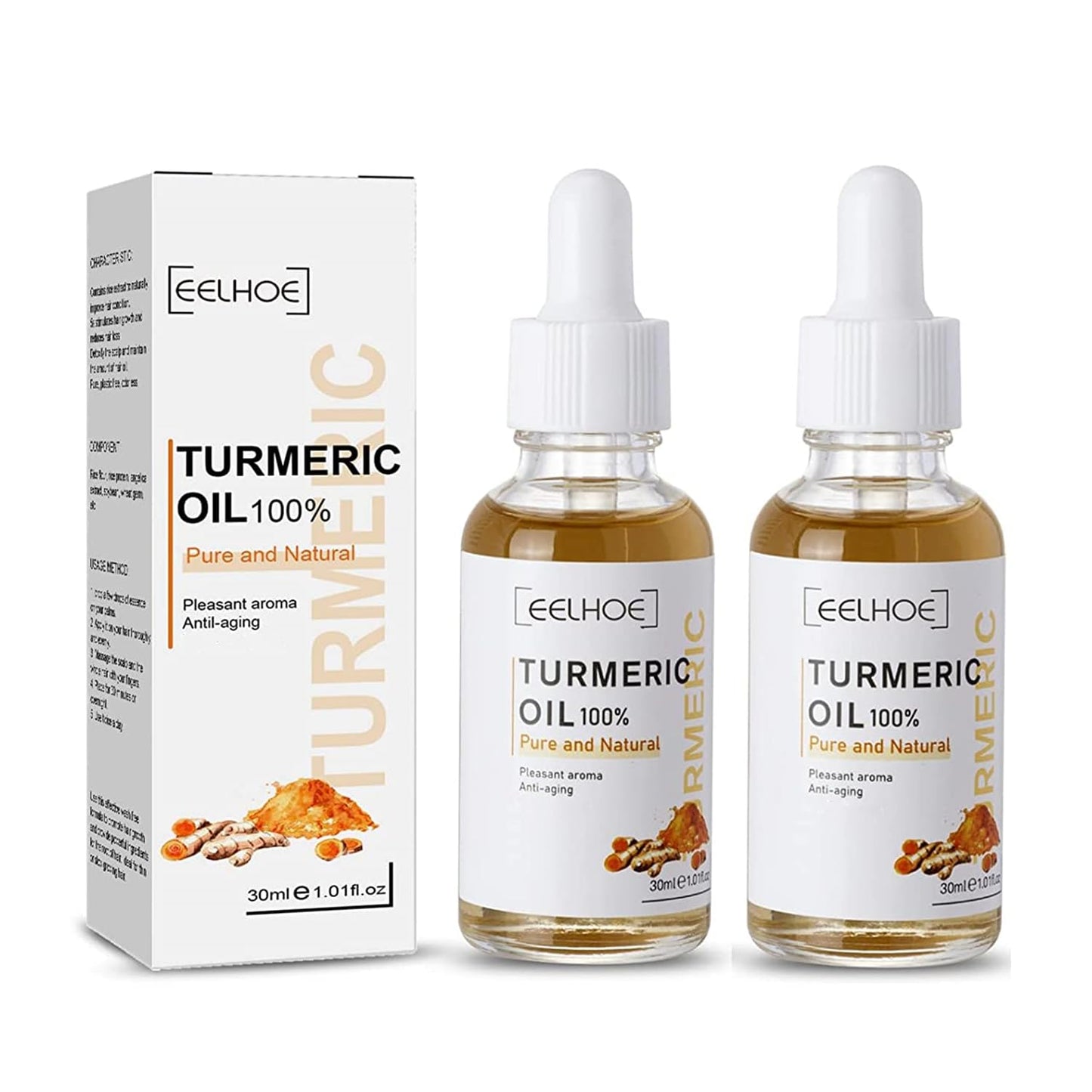 2 Pack Turmeric Dark Spot Corrector Serum Oil, Repair Face Serum, Natural Turmeric Bright Skin Care Moisturizing Repair Serum, Turmeric Oil for Face Dark Spots(30ml)